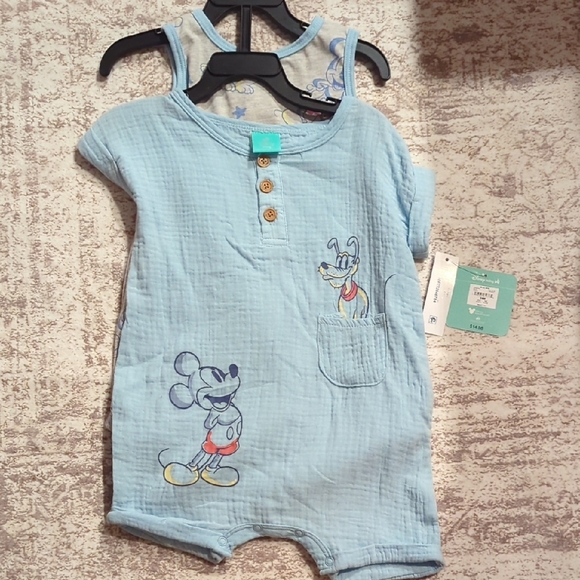 Disney | One Pieces | Disney Baby Blue Romper Set | Poshmark